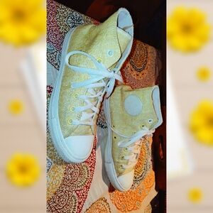 Converse All Star Yellow High Top Sneakers. Women's Size 8